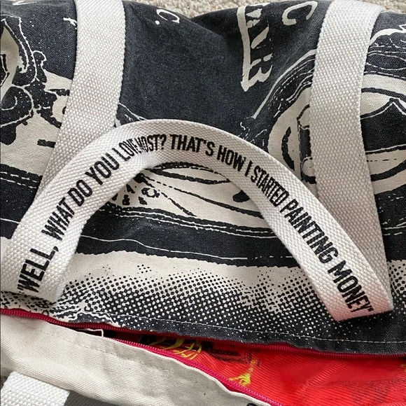 Andy Warhol Dollar Bill Duffel. White straps. - Picture 10 of 15